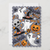 Invitation Fantômes drôles et effrayants Monstres mignons (Devant)