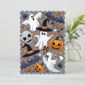 Invitation Fantômes effrayants et créatures mignonnes (Debout devant)