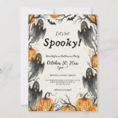 Invitation Fantômes Éffrayants et fête d'Halloween Citrouille (Devant)