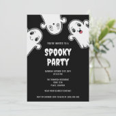 Invitation Fantômes éffrayants Fête Halloween Noir et blanc (Debout devant)