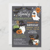 Invitation Fantômes Éffrayants Fêtes Enfants Halloween Annive (Devant)
