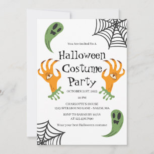 Invitation Fantômes et Mains de monstre Halloween Costume Par