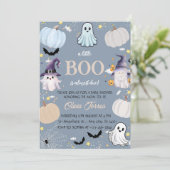 Invitation Fantômes mignons, Citrouilles, Bonbons, Baby showe (Debout devant)