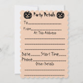 Invitation fantômes rigolotes criant boo black halloween Part (Dos)