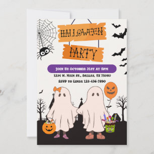 Invitation Fantômes Trick ou traitement Halloween Personnalis