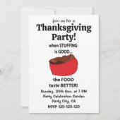 Invitation Farce De Nourriture Farce Thanksgiving Party (Devant)