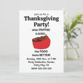 Invitation Farce De Nourriture Farce Thanksgiving Party (Debout devant)