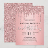 Invitation Fard à joues bronze jeune fille scintillant (Devant / Derrière)