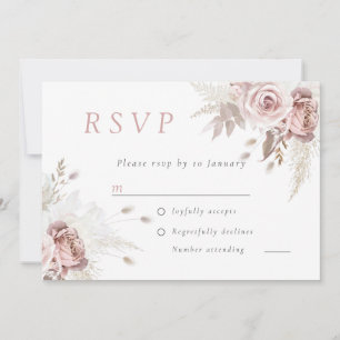 Invitation Fard à joues floral rose poudré numérique RSVP pou