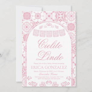 Invitation Fard à joues rose Cielito Lindo Papel Picado Baby