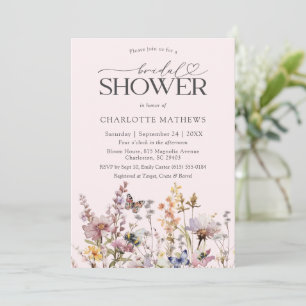 Invitation Fard Rose iFleur Sauvage Aquarelle Enterrement de