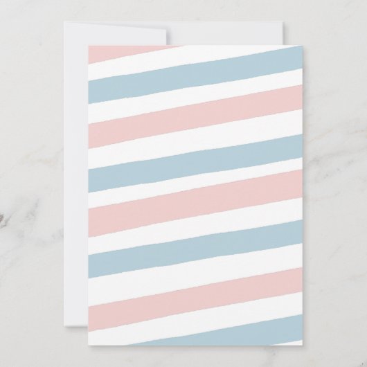 Invitation Fardeau Rose & Navy Deux Petits Citrouilles Baby S (Dos)