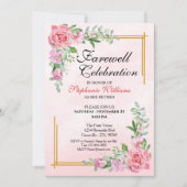 Invitation Farewell Party Floral Classic Élégant (Devant)