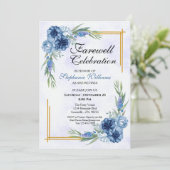 Invitation Farewell Party Floral Classic Élégant (Debout devant)