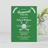 Invitation Farewell Retraite Golf Clubs Wreath Theme Party (Debout devant)