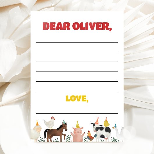 Invitation Farm 1st Birthday Time Capsule Card