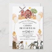 Invitation Farm Animals Barnyard Bash Ranch Birthday Party (Devant)