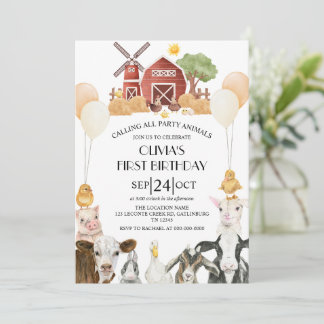 Invitation Farm Animals Barnyard Bash Ranch Birthday Party