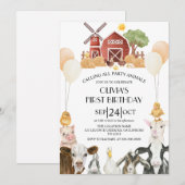 Invitation Farm Animals Barnyard Bash Ranch Birthday Party (Devant / Derrière)