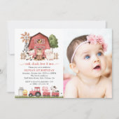 Invitation Farm Animals, Cute Animals, Barn, First Birthday (Devant)