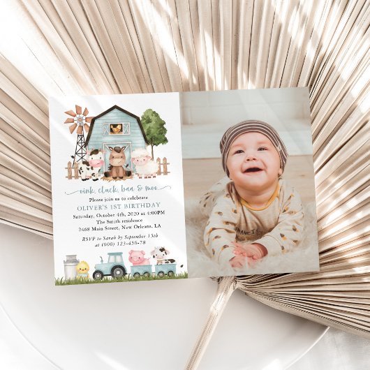 Invitation Farm Animals, Cute Animals, Barn, First Birthday