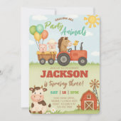 Invitation Farm Animals Ranch Kids Birthday (Devant)
