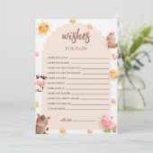 Invitation Farm Animals Wives for Baby Game Card (Debout devant)