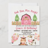 Invitation Farm Barnyard 1er anniversaire (Devant)