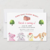 Invitation Farm Barnyard Animaux 2e fête d'anniversaire (Devant)