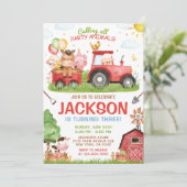 Invitation Farm Birthday Invitation, Red Barnyard (Debout devant)