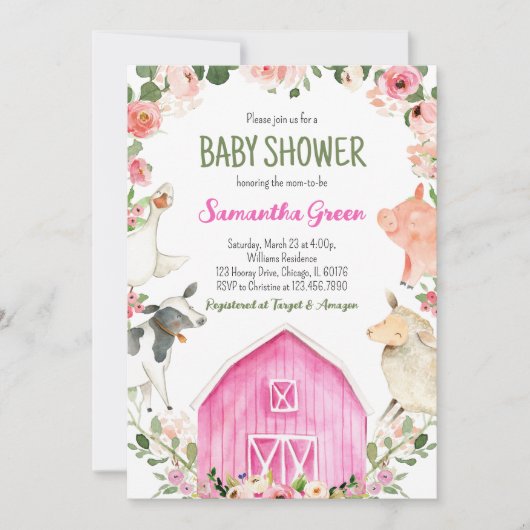 Invitation Farm Girl Baby Shower (Devant)