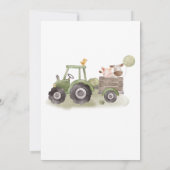 Invitation Farm Green Tractor 2e fête d'anniversaire (Dos)