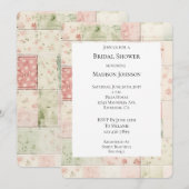 Invitation Farm Mint Pink Floral Quilt  Bridal Shower (Devant / Derrière)