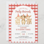 Invitation Farm Party Calling All Party Animals Birthday (Devant)