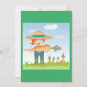 Invitation Farmer Girl with Giant Carrot Gardening (Devant)