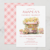 Invitation Farmer Market Floral Anniversaire (Devant / Derrière)