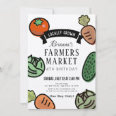 Invitation Farmers Marché Kraft Papier Anniversaire Invitatio (Devant)