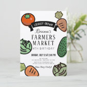 Invitation Farmers Marché Kraft Papier Anniversaire Invitatio (Debout devant)
