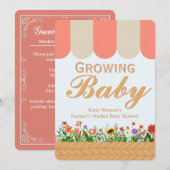 Invitation Farmers Market Baby Shower - Pink (Devant / Derrière)