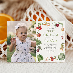 Invitation Farmers Market Légumes Anniversaire Photo Invitati