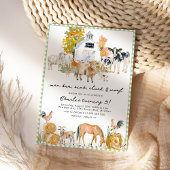 Invitation Farmhouse Animaux Ferme Thème Fête d'anniversaire