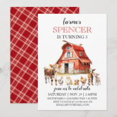 Invitation Farmhouse Anniversaire Fête des animaux de la gran (Devant / Derrière)