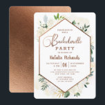 Invitation Farmhouse Frestic Rustic Country Bachelorette Part<br><div class="desc">Farmhouse Fraîche Rustique Pays Floral Aquarelle Lush Flower Design avec verdure, Vins, Feuille, Foliage, et des accents de papier de cuivre. Couleurs douces et subtiles d'ivoire, blanc, rose vif et jaune beurre. Un cottage chic look parfait pour un printemps, été ou mariage de automne à votre maison, ferme, ou lieu...</div>
