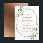 Invitation Farmhouse Frestic Rustic Country Terrarium Mariage<br><div class="desc">Farmhouse Fraîche Rustique Pays Floral Aquarelle Lush Flower Design avec verdure, Vins, Feuille, Foliage, et des accents de papier de cuivre. Couleurs douces et subtiles d'ivoire, blanc, rose vif et jaune beurre. Un cottage chic look parfait pour un printemps, été ou mariage de automne à votre maison, ferme, ou lieu...</div>