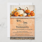 Invitation Farmhouse rustique Thanksgiving Diner Party (Devant)