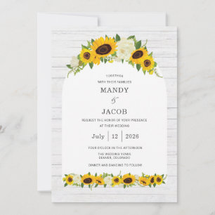 Invitation Farmhouse Sunflower Rustique Mariage numérique