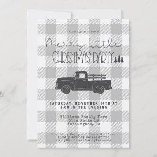 Invitation Farmhouse Vintage Truck Fête de Noël