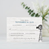 Invitation Farmhouse Windmill Grange Mariage Réponse (Debout devant)