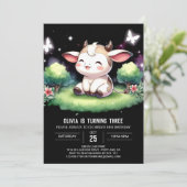 Invitation Farmyard Editable Cow Anniversaire (Debout devant)
