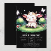 Invitation Farmyard Editable Cow Anniversaire (Devant / Derrière)